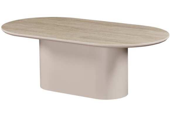 Salontafel Como - Mat Beige - Keramiek - Ovaal