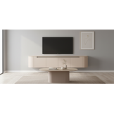 Salontafel Como -  Mat Beige - Keramiek (travertin look) - Ovaal