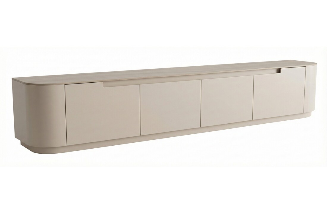 Tv-meubel Staand Como - Mat Beige - Keramiek (travertin look) - 200x36x38 cm