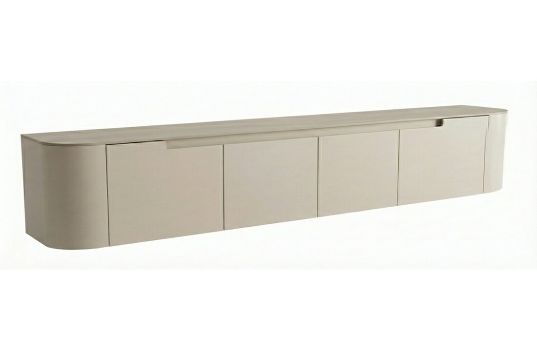 Tv-meubel Zwevend Como - Mat Beige - Keramiek (travertin look) - 200x36x30 cm