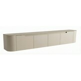 Tv-meubel Zwevend Como - Mat Beige - Keramiek (travertin look) - 200x36x30 cm