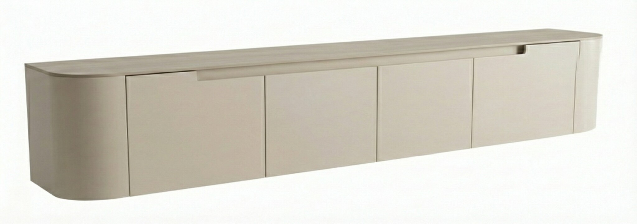 Tv-meubel Zwevend Como - Mat Beige - Keramiek (travertin look) - 200x36x30 cm