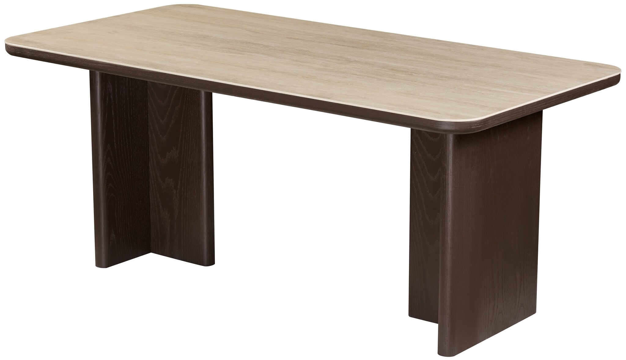 Eettafel Vento - Bruin Eiken - Keramiek (travertin look) - Rechthoekig