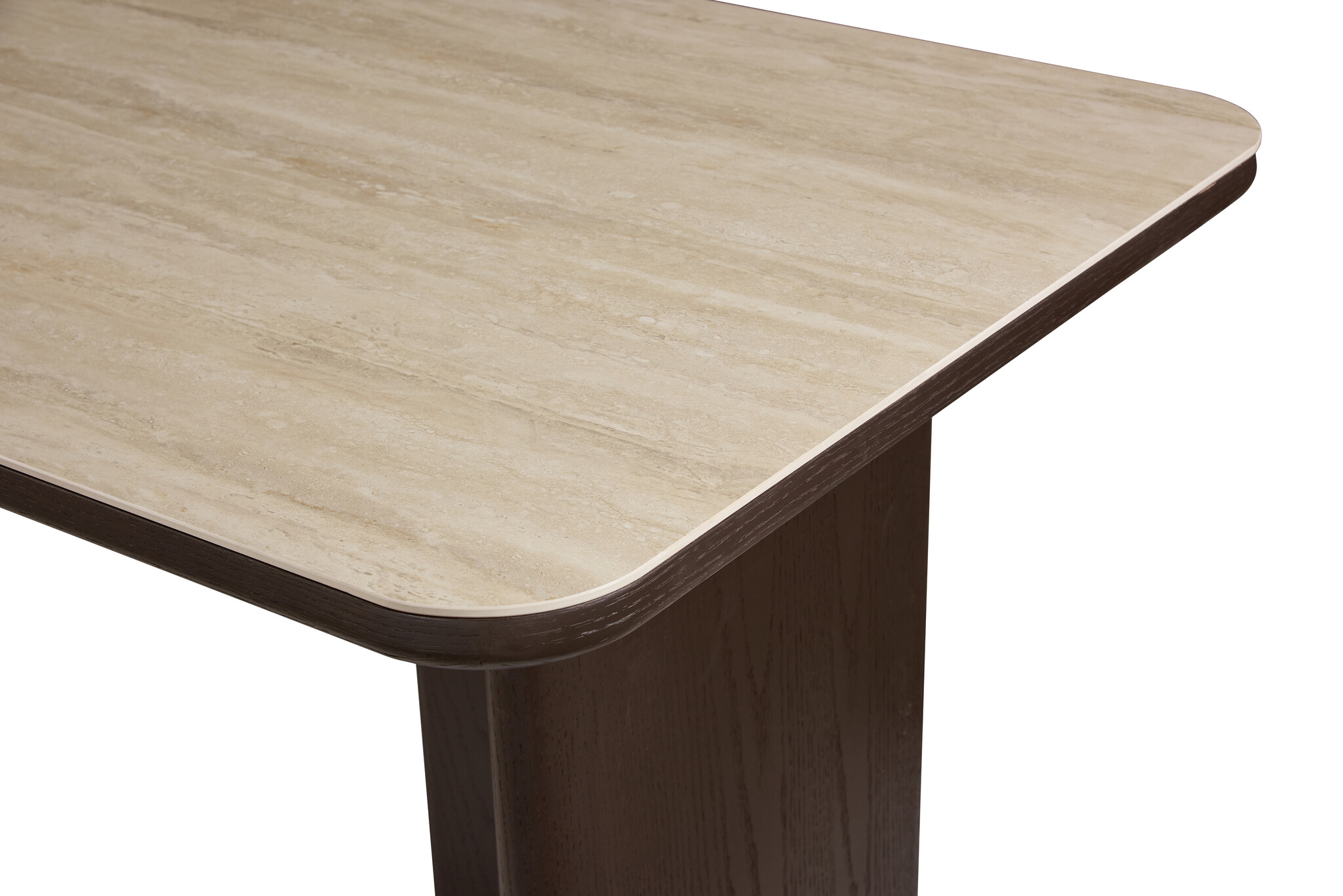 Eettafel Vento - Bruin Eiken - Keramiek (travertin look) - Rechthoekig
