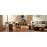 Eettafel Vento - Bruin Eiken - Keramiek (travertin look) - Rechthoekig