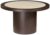 Eettafel Vento - Bruin Eiken - Keramiek (travertin look) - Rond