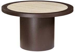 Eettafel Vento - Bruin Eiken - Keramiek (travertin look) - Rond