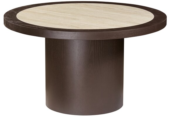 Eettafel Vento - Bruin Eiken - Keramiek (travertin look) - Rond