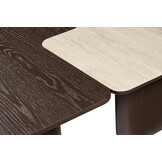 Salontafel Vento - Bruin Eiken - Keramiek (travertin look) - set van 2