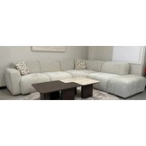 Salontafel Vento - Bruin Eiken - Keramiek (travertin look) - set van 2