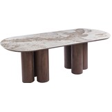 Eettafel Palermo - Bruin - Keramiek - (Marmerlook)