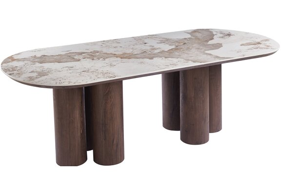 Eettafel Palermo - Bruin - Keramiek