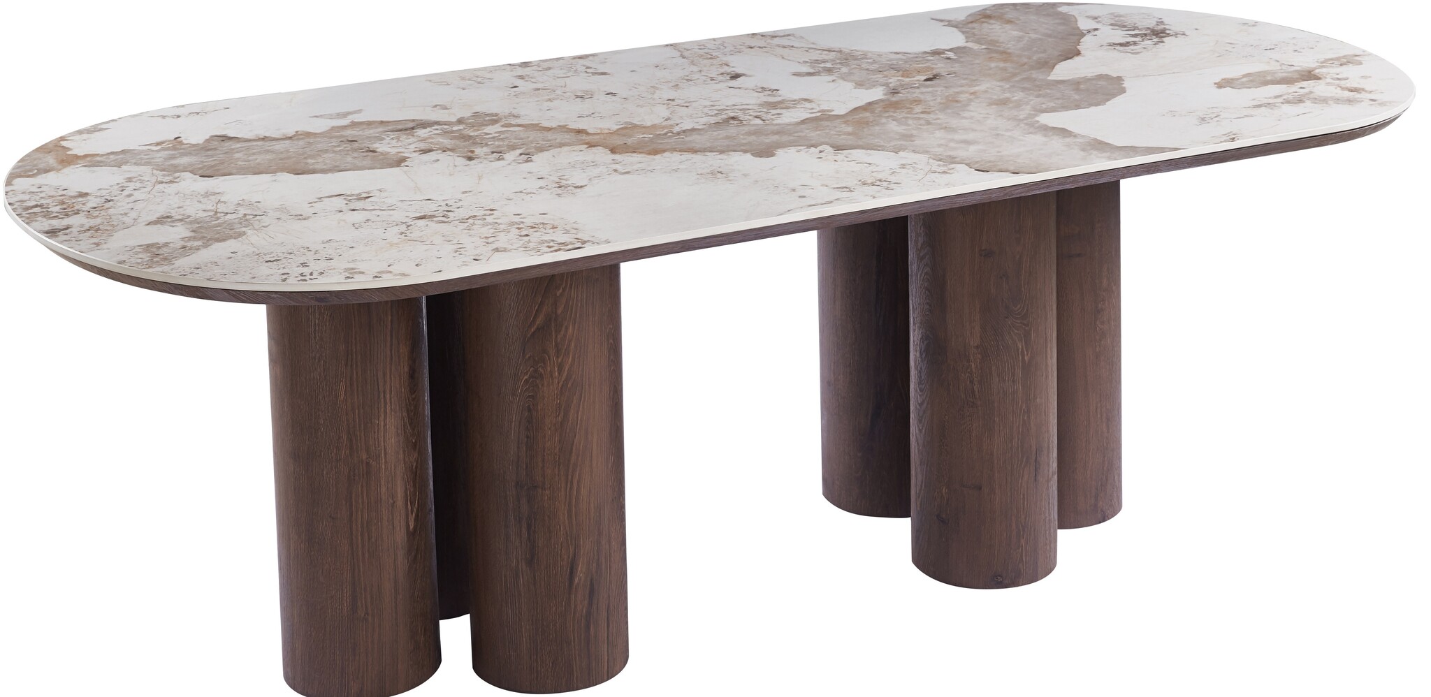 Eettafel Palermo - Bruin - Keramiek - (Marmerlook)