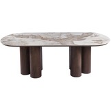 Eettafel Palermo - Bruin - Keramiek - (Marmerlook)