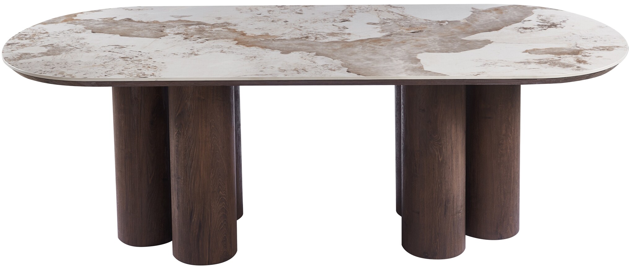 Eettafel Palermo - Bruin - Keramiek - (Marmerlook)