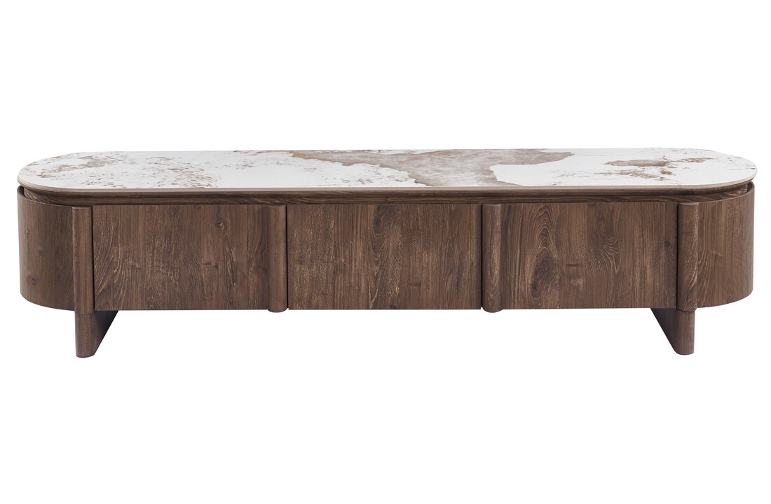 Tv-meubel Palermo - Bruin - Keramiek - (Marmerlook)