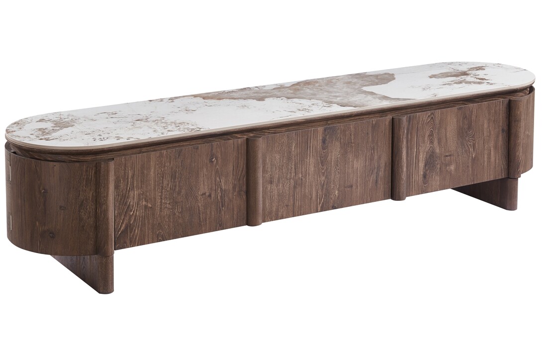 Tv-meubel Palermo - Bruin - Keramiek - (Marmerlook)