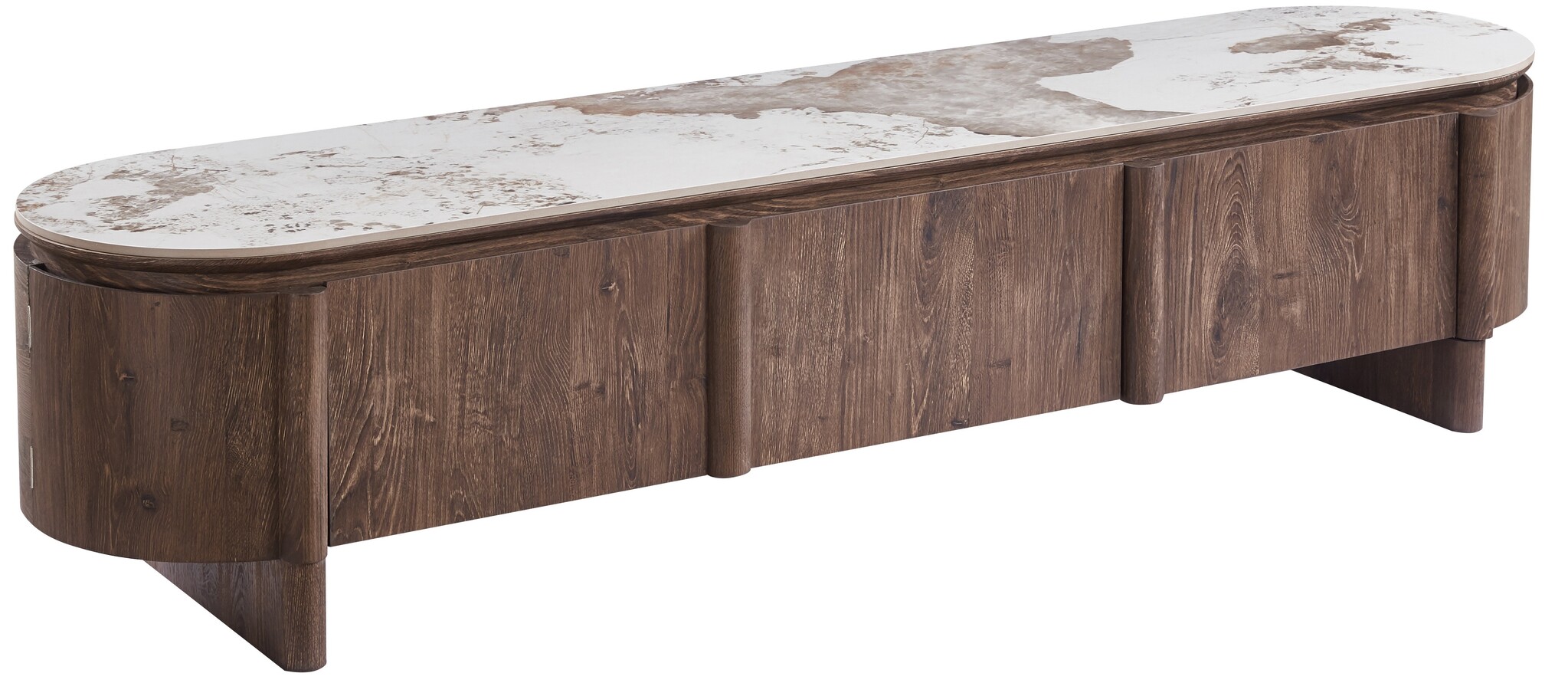 Tv-meubel Palermo - Bruin - Keramiek - (Marmerlook)