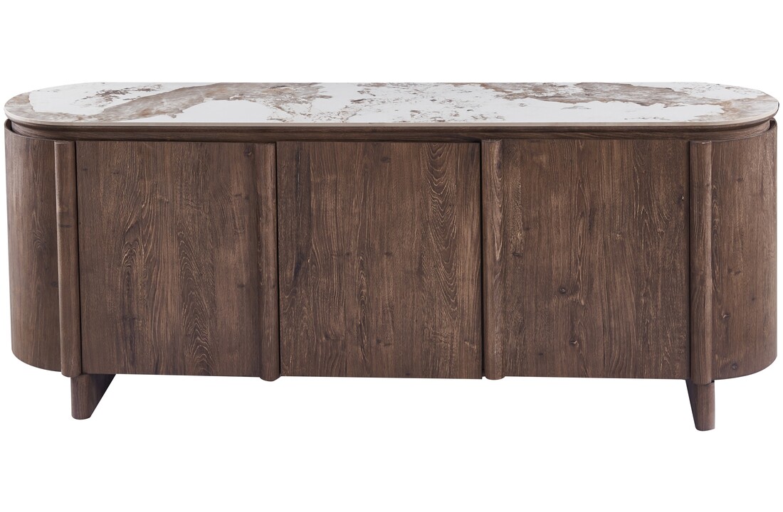 Dressoir Palermo - Bruin - Keramiek - (Marmerlook)