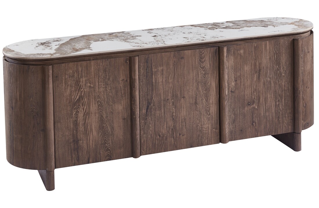 Dressoir Palermo - Bruin - Keramiek - (Marmerlook)