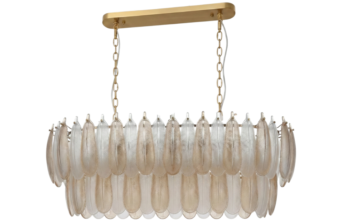 Hanglamp Leaf - L100 cm - Transparant/Amber