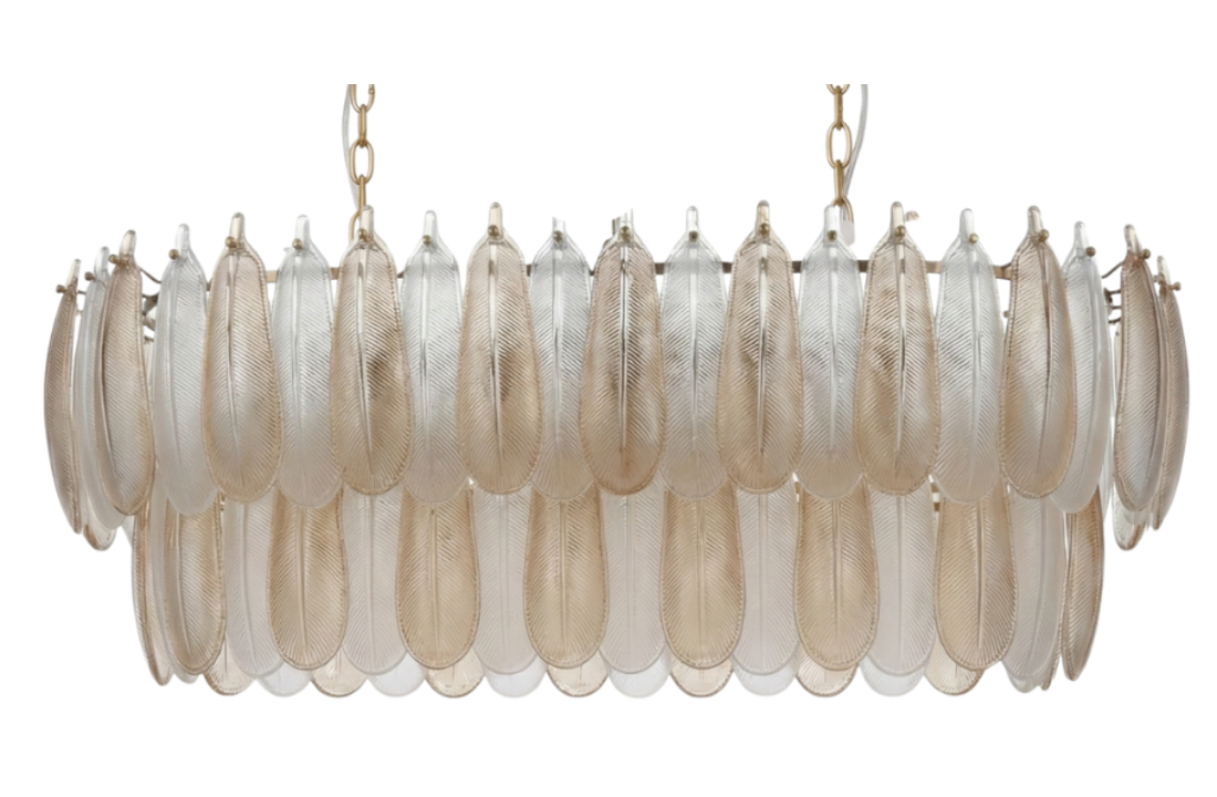 Hanglamp Leaf - L100 cm - Transparant/Amber