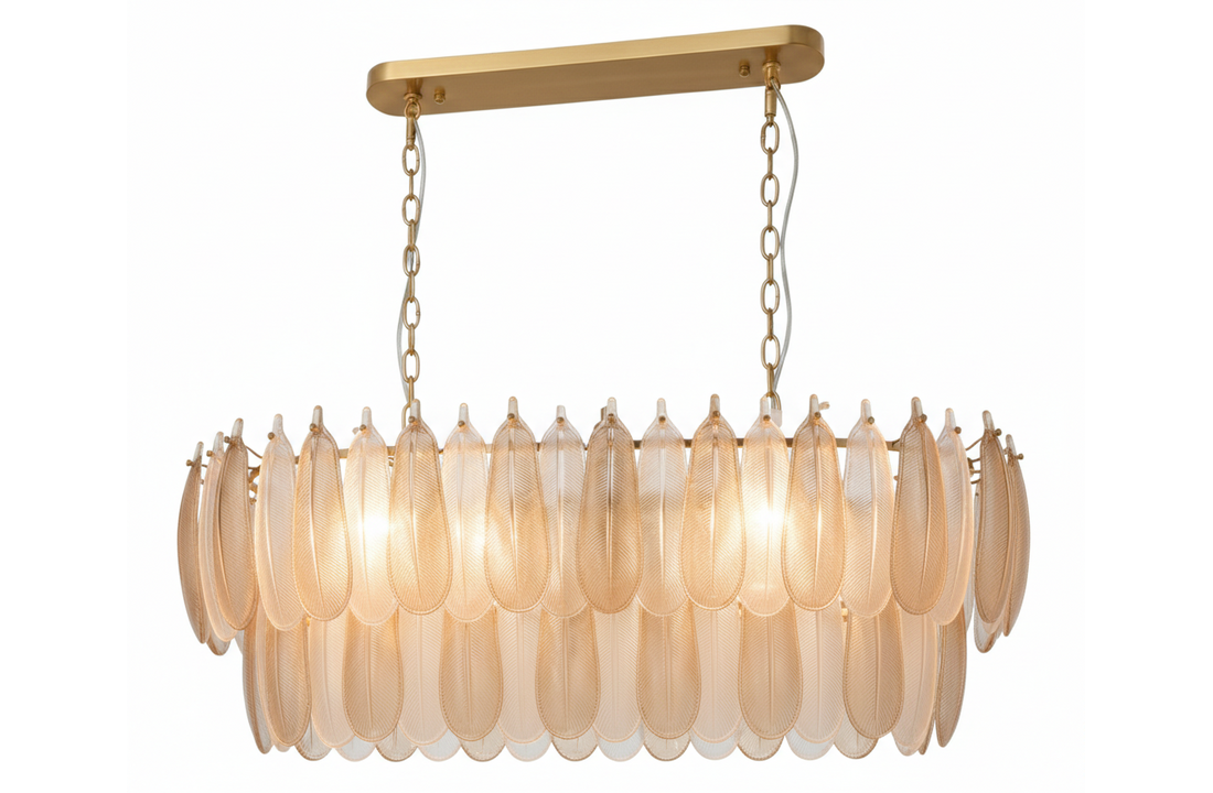 Hanglamp Leaf - L100 cm - Transparant/Amber