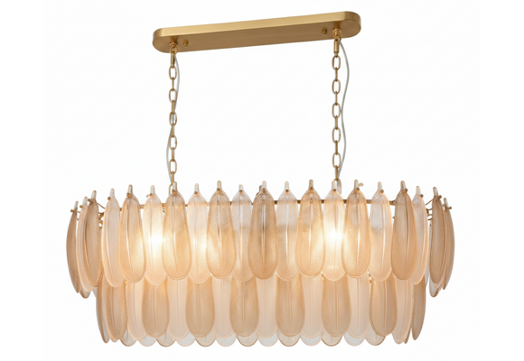 Hanglamp Leaf - L100 cm - Transparant/Amber