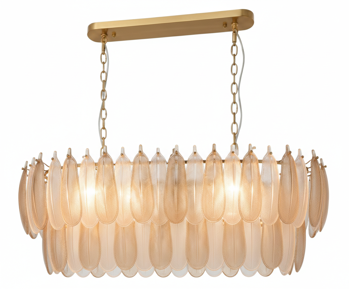 Hanglamp Leaf - L100 cm - Transparant/Amber