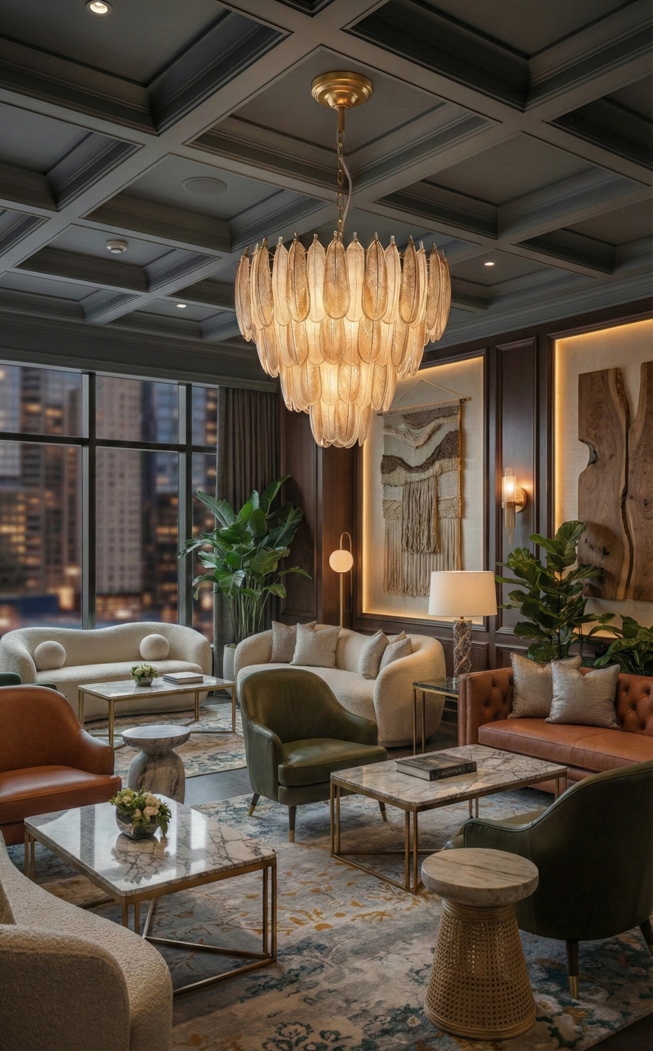 Hanglamp Leaf - 60 cm - Transparant/Amber