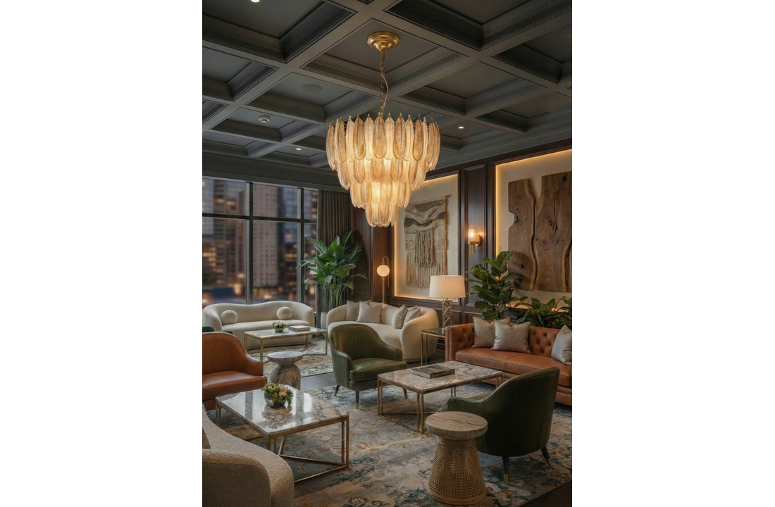 Hanglamp Leaf - 80 cm - Transparant/Amber