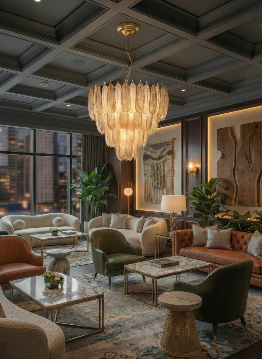 Hanglamp Leaf - 80 cm - Transparant/Amber