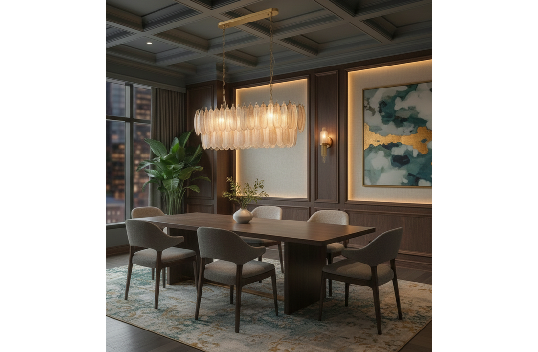 Hanglamp Leaf - L100 cm - Transparant/Amber