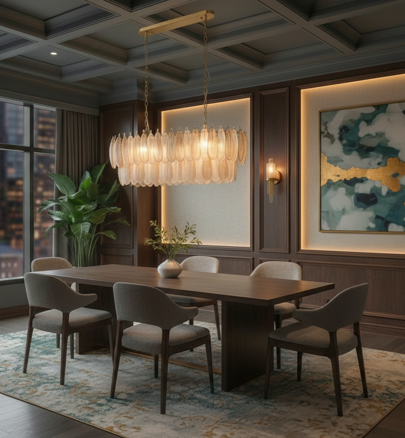 Hanglamp Leaf - L100 cm - Transparant/Amber