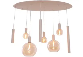 Hanglamp Aura  - Beige - 8 lichts - Ovaal