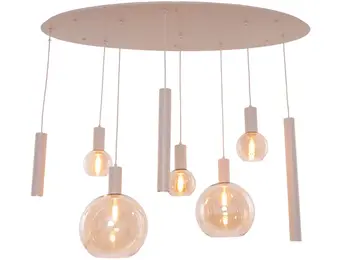 Hanglamp Aura  - Beige - 8 lichts - Ovaal