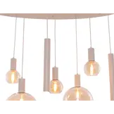 Hanglamp Aura  - Beige - 8 lichts - Ovaal - Amber glas