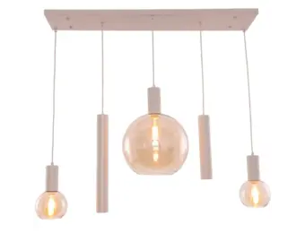 Hanglamp Aura  - Beige - 5 lichts - Rechthoekig