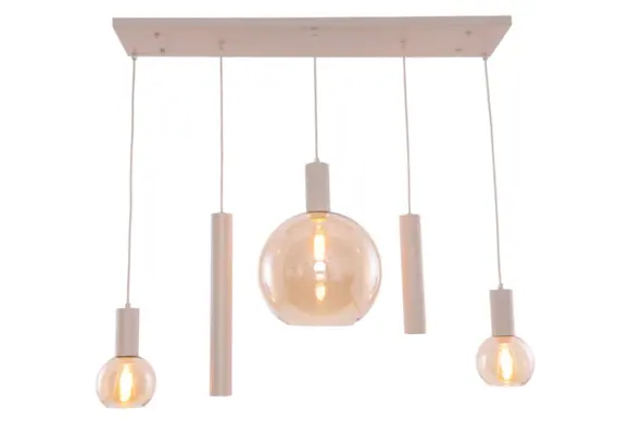 Hanglamp Aura  - Beige - 5 lichts - Rechthoekig