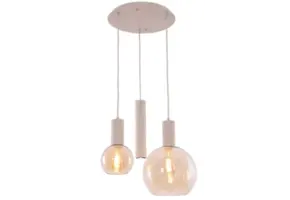 Hanglamp Aura  - Beige - 3 lichts - Rond