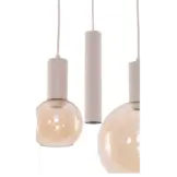 Hanglamp Aura  - Beige - 3 lichts - Rond - Amber glas