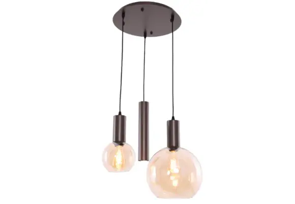 Hanglamp Aura  - Bruin - 3 lichts - Rond