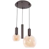 Hanglamp Aura  - Bruin - 3 lichts - Rond - Amber glas