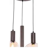 Hanglamp Aura  - Bruin - 3 lichts - Rond - Amber glas