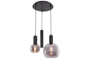 Hanglamp Aura  - Zwart - 3 lichts - Rond
