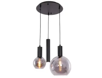 Hanglamp Aura  - Zwart - 3 lichts - Rond