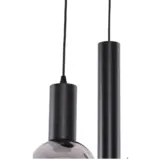 Hanglamp Aura  - Zwart - 3 lichts - Rond - Smoke glas