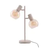 Tafellamp Aura - Beige - 2 lichts - Amber glas