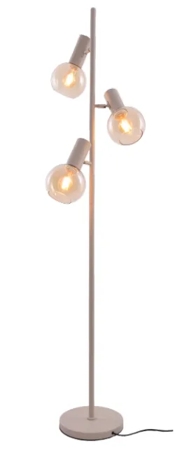 Vloerlamp Aura  - Beige - 3 lichts - Amber glas