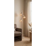 Vloerlamp Aura  - Beige - 3 lichts - Amber glas
